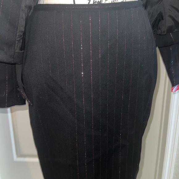 Lined Metallic pink pinstripe 3 piece Elizabeth Wessel Suit - Picture 8 of 17